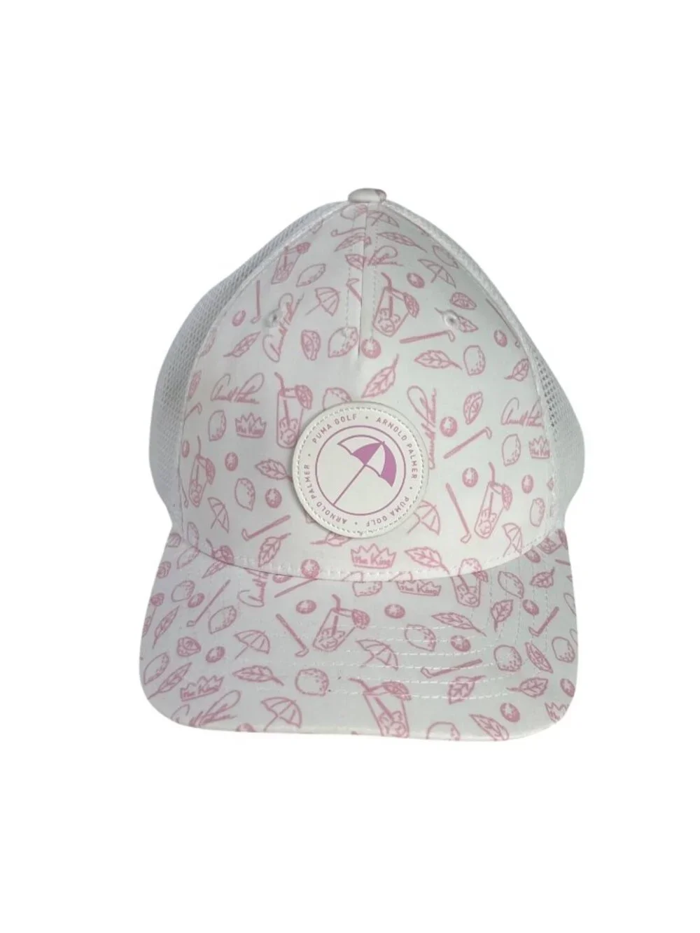 Puma Arnold Palmer Golf Baseball Hat Cap Pink White Adjustable Snap Closure